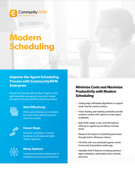 WFM Scheduling Software for Contact Centers | CommunityWFM